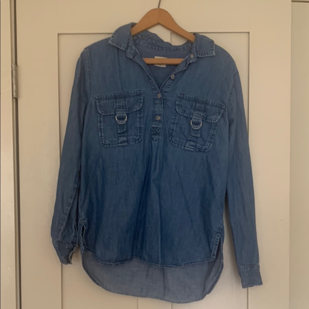 Blue Denim Button-Up Shirt